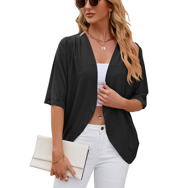 Half Sleeves Cardigan Knitted Cardigan Coat Office Cardigan