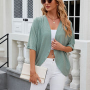 Half Sleeves Cardigan Knitted Cardigan Coat Office Cardigan