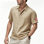 American Summer Linen Short Sleeve Men Clothing